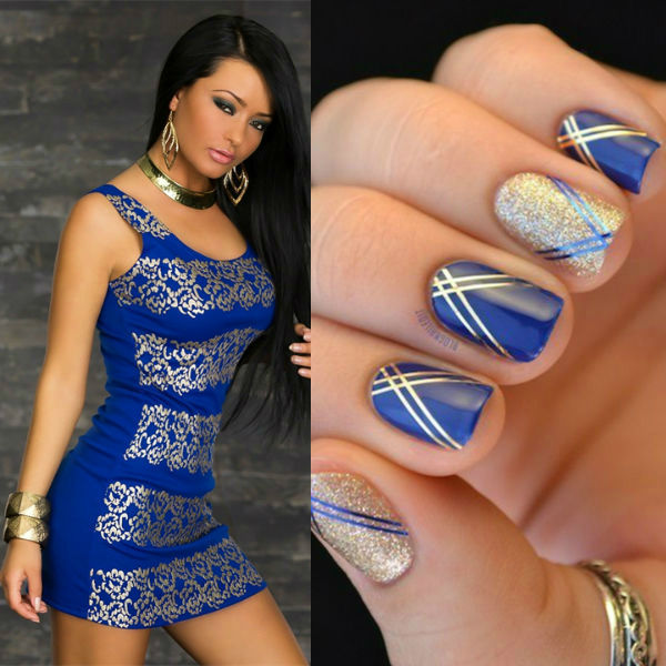 Дизайн Ногтей Под Синее Платье