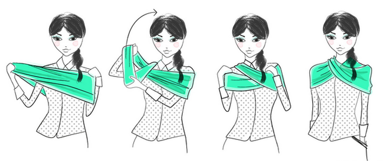 วิธีการสวมผ้าคลุมผ้าพันคอ